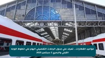 مواعيد القطارات.. تعرف على جدول الرحلات التفصيلي اليوم على خطوط الوجه القبلي والبحري 2 سبتمبر 2025